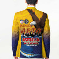 American Samoa Fautasi Blazer Bald Eage and Sailfish with Kakau Motifs - Wonder Print Shop