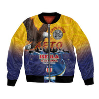 American Samoa Fautasi Bomber Jacket Bald Eage and Sailfish with Kakau Motifs - Wonder Print Shop