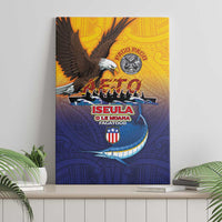 American Samoa Fautasi Canvas Wall Art Bald Eage and Sailfish with Kakau Motifs - Wonder Print Shop