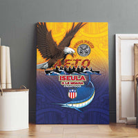 American Samoa Fautasi Canvas Wall Art Bald Eage and Sailfish with Kakau Motifs - Wonder Print Shop