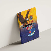 American Samoa Fautasi Canvas Wall Art Bald Eage and Sailfish with Kakau Motifs - Wonder Print Shop