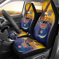 American Samoa Fautasi Car Seat Cover Bald Eage and Sailfish with Kakau Motifs - Wonder Print Shop