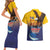 American Samoa Fautasi Couples Matching Short Sleeve Bodycon Dress and Hawaiian Shirt Bald Eage and Sailfish with Kakau Motifs - Wonder Print Shop