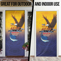 American Samoa Fautasi Door Cover Bald Eage and Sailfish with Kakau Motifs - Wonder Print Shop