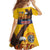 American Samoa Fautasi Family Matching Off Shoulder Maxi Dress and Hawaiian Shirt Bald Eage and Sailfish with Kakau Motifs - Wonder Print Shop