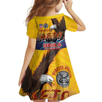 American Samoa Fautasi Family Matching Short Sleeve Bodycon Dress and Hawaiian Shirt Bald Eage and Sailfish with Kakau Motifs - Wonder Print Shop