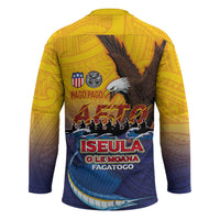 American Samoa Fautasi Hockey Jersey Bald Eage and Sailfish with Kakau Motifs - Wonder Print Shop