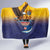 American Samoa Fautasi Hooded Blanket Bald Eage and Sailfish with Kakau Motifs - Wonder Print Shop