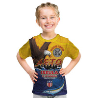 American Samoa Fautasi Kid T Shirt Bald Eage and Sailfish with Kakau Motifs - Wonder Print Shop