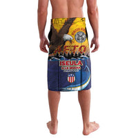 American Samoa Fautasi Lavalava Bald Eage and Sailfish with Kakau Motifs - Wonder Print Shop