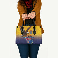 American Samoa Fautasi Leather Bag Bald Eage and Sailfish with Kakau Motifs - Wonder Print Shop