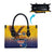 American Samoa Fautasi Leather Bag Bald Eage and Sailfish with Kakau Motifs - Wonder Print Shop