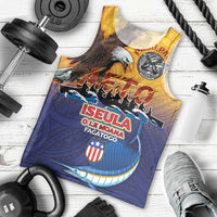 American Samoa Fautasi Men Tank Top Bald Eage and Sailfish with Kakau Motifs - Wonder Print Shop