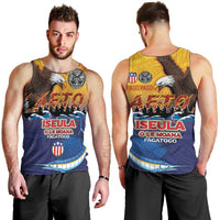 American Samoa Fautasi Men Tank Top Bald Eage and Sailfish with Kakau Motifs - Wonder Print Shop