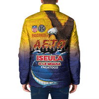 American Samoa Fautasi Padded Jacket Bald Eage and Sailfish with Kakau Motifs - Wonder Print Shop