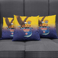 American Samoa Fautasi Pillow Cover Bald Eage and Sailfish with Kakau Motifs - Wonder Print Shop