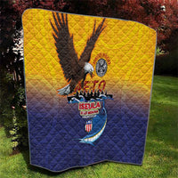 American Samoa Fautasi Quilt Bald Eage and Sailfish with Kakau Motifs - Wonder Print Shop