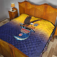 American Samoa Fautasi Quilt Bald Eage and Sailfish with Kakau Motifs - Wonder Print Shop