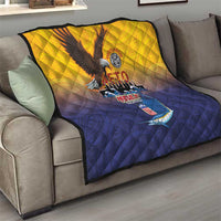 American Samoa Fautasi Quilt Bald Eage and Sailfish with Kakau Motifs - Wonder Print Shop