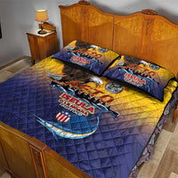 American Samoa Fautasi Quilt Bed Set Bald Eage and Sailfish with Kakau Motifs - Wonder Print Shop