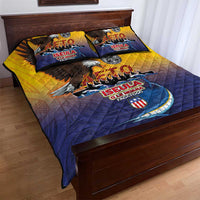 American Samoa Fautasi Quilt Bed Set Bald Eage and Sailfish with Kakau Motifs - Wonder Print Shop
