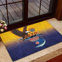 American Samoa Fautasi Rubber Doormat Bald Eage and Sailfish with Kakau Motifs - Wonder Print Shop