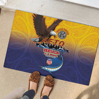 American Samoa Fautasi Rubber Doormat Bald Eage and Sailfish with Kakau Motifs - Wonder Print Shop