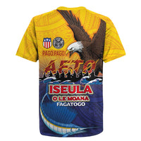 American Samoa Fautasi Rugby Jersey Bald Eage and Sailfish with Kakau Motifs - Wonder Print Shop