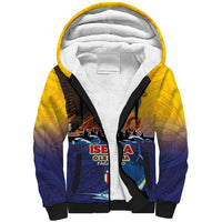 American Samoa Fautasi Sherpa Hoodie Bald Eage and Sailfish with Kakau Motifs - Wonder Print Shop