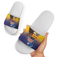 American Samoa Fautasi Slide Sandals Bald Eage and Sailfish with Kakau Motifs - Wonder Print Shop