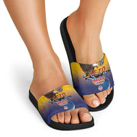 American Samoa Fautasi Slide Sandals Bald Eage and Sailfish with Kakau Motifs - Wonder Print Shop