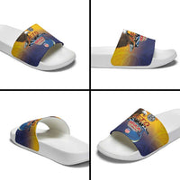 American Samoa Fautasi Slide Sandals Bald Eage and Sailfish with Kakau Motifs - Wonder Print Shop