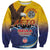 American Samoa Fautasi Sweatshirt Bald Eage and Sailfish with Kakau Motifs - Wonder Print Shop