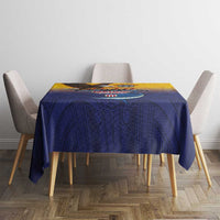 American Samoa Fautasi Tablecloth Bald Eage and Sailfish with Kakau Motifs - Wonder Print Shop
