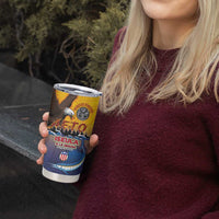 American Samoa Fautasi Tumbler Cup Bald Eage and Sailfish with Kakau Motifs - Wonder Print Shop