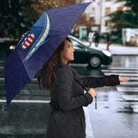 American Samoa Fautasi Umbrella Bald Eage and Sailfish with Kakau Motifs - Wonder Print Shop