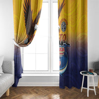 American Samoa Fautasi Window Curtain Bald Eage and Sailfish with Kakau Motifs - Wonder Print Shop