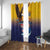 American Samoa Fautasi Window Curtain Bald Eage and Sailfish with Kakau Motifs - Wonder Print Shop
