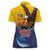 American Samoa Fautasi Women Polo Shirt Bald Eage and Sailfish with Kakau Motifs - Wonder Print Shop