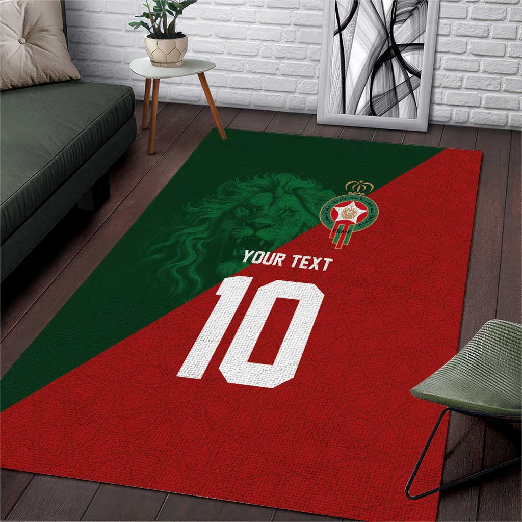 Custom Morocco National Football Area Rug The Atlas Lions Spirit - Wonder Print Shop