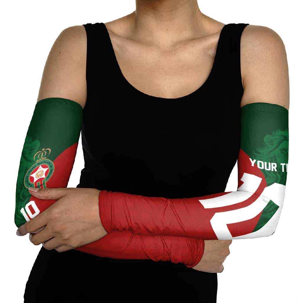 Custom Morocco National Football Arm Sleeves The Atlas Lions Spirit - Wonder Print Shop