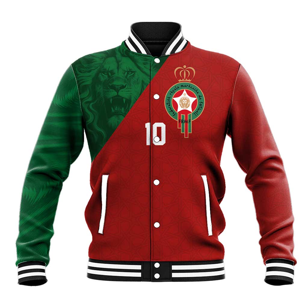 Custom Morocco National Football Baseball Jacket The Atlas Lions Spirit - Wonder Print Shop