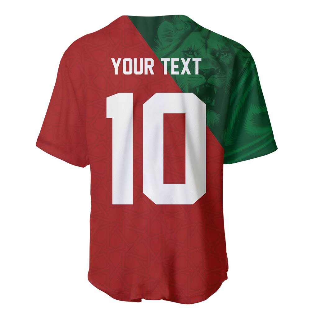 Custom Morocco National Football Baseball Jersey The Atlas Lions Spirit - Wonder Print Shop