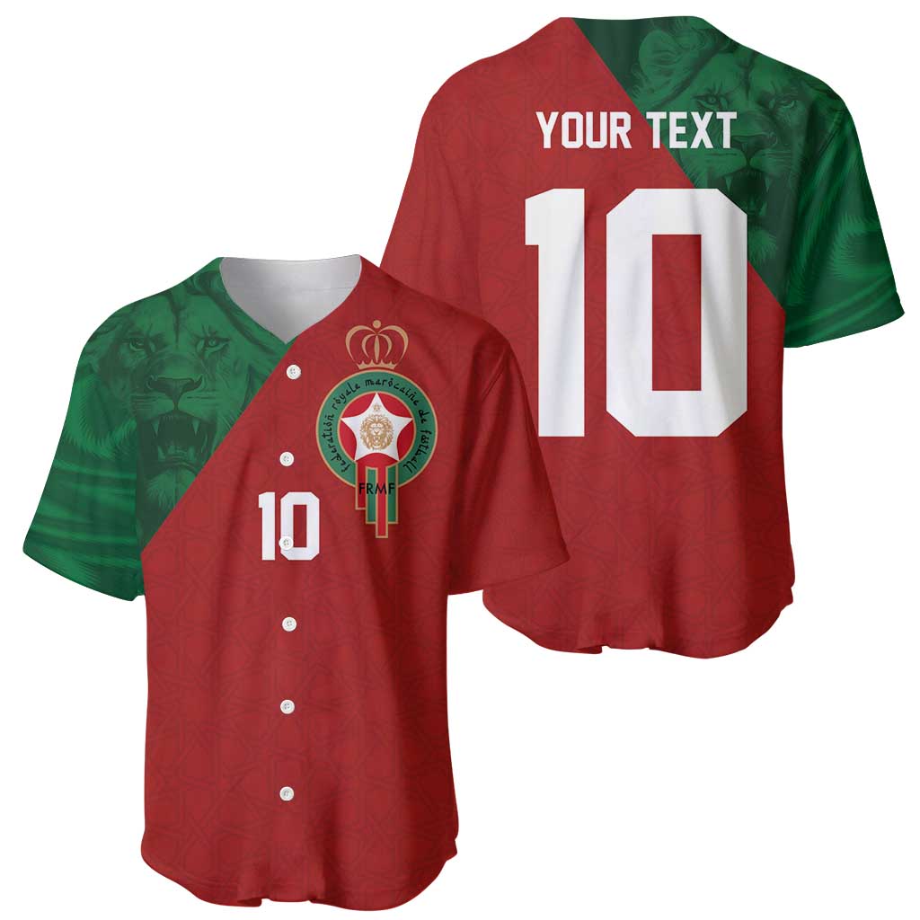 Custom Morocco National Football Baseball Jersey The Atlas Lions Spirit - Wonder Print Shop