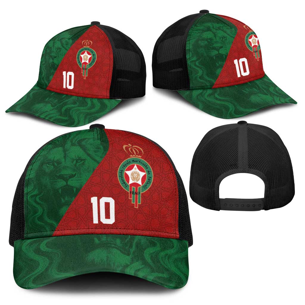 Custom Morocco National Football Baseball Net Cap The Atlas Lions Spirit - Wonder Print Shop