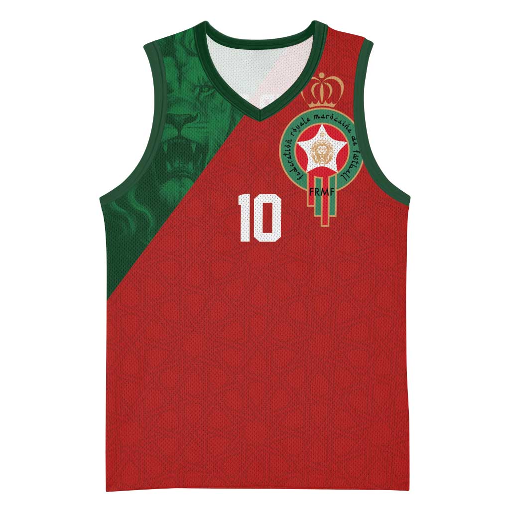 Custom Morocco National Football Basketball Jersey The Atlas Lions Spirit - Wonder Print Shop
