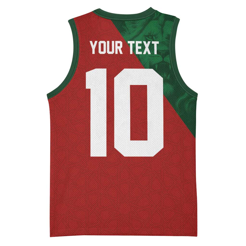 Custom Morocco National Football Basketball Jersey The Atlas Lions Spirit - Wonder Print Shop