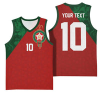 Custom Morocco National Football Basketball Jersey The Atlas Lions Spirit - Wonder Print Shop
