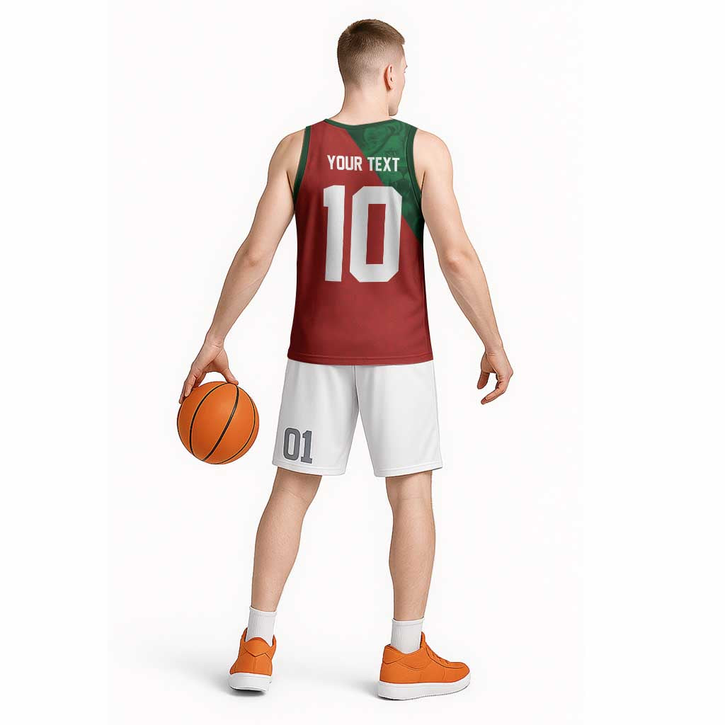Custom Morocco National Football Basketball Jersey The Atlas Lions Spirit - Wonder Print Shop