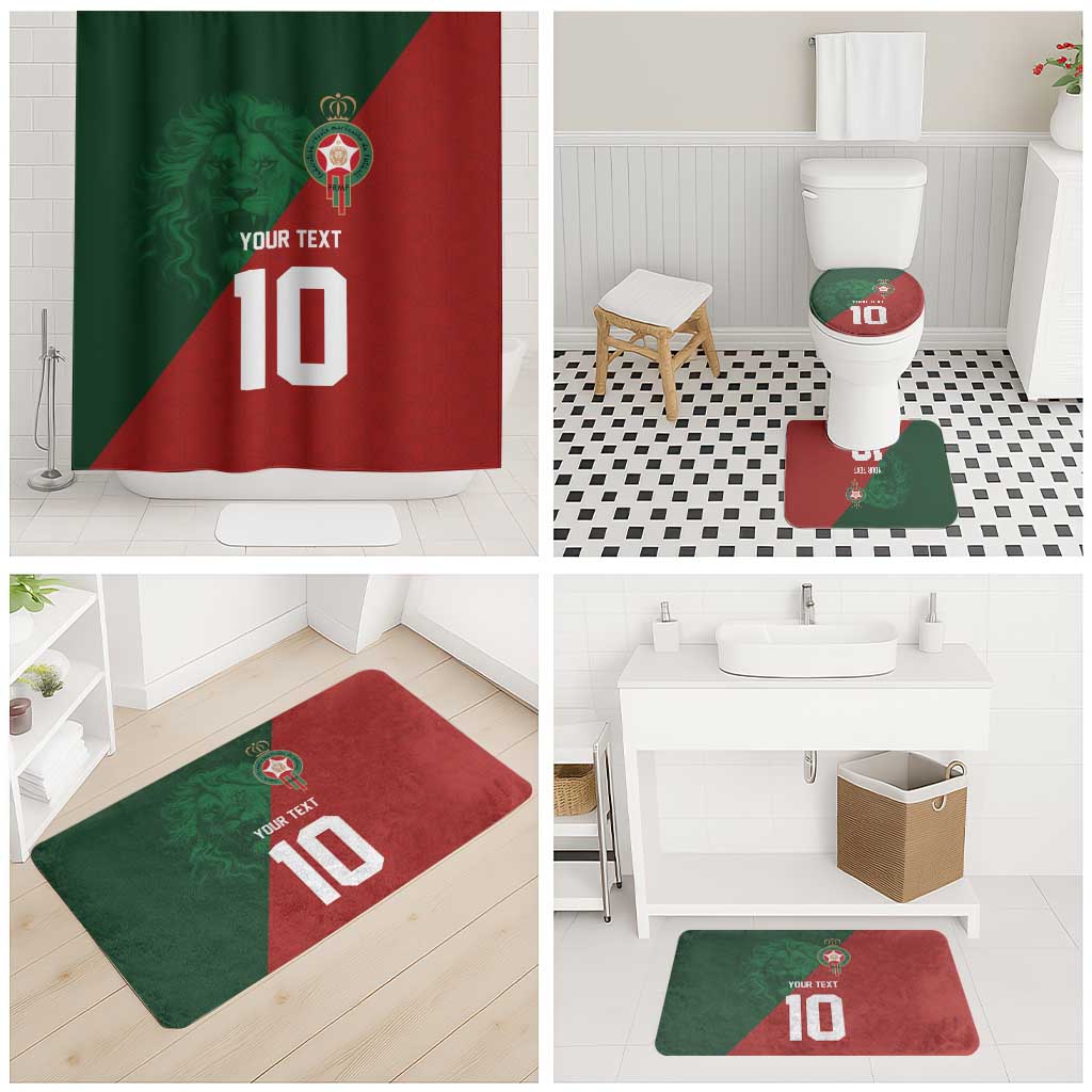 Custom Morocco National Football Bathroom Set The Atlas Lions Spirit - Wonder Print Shop